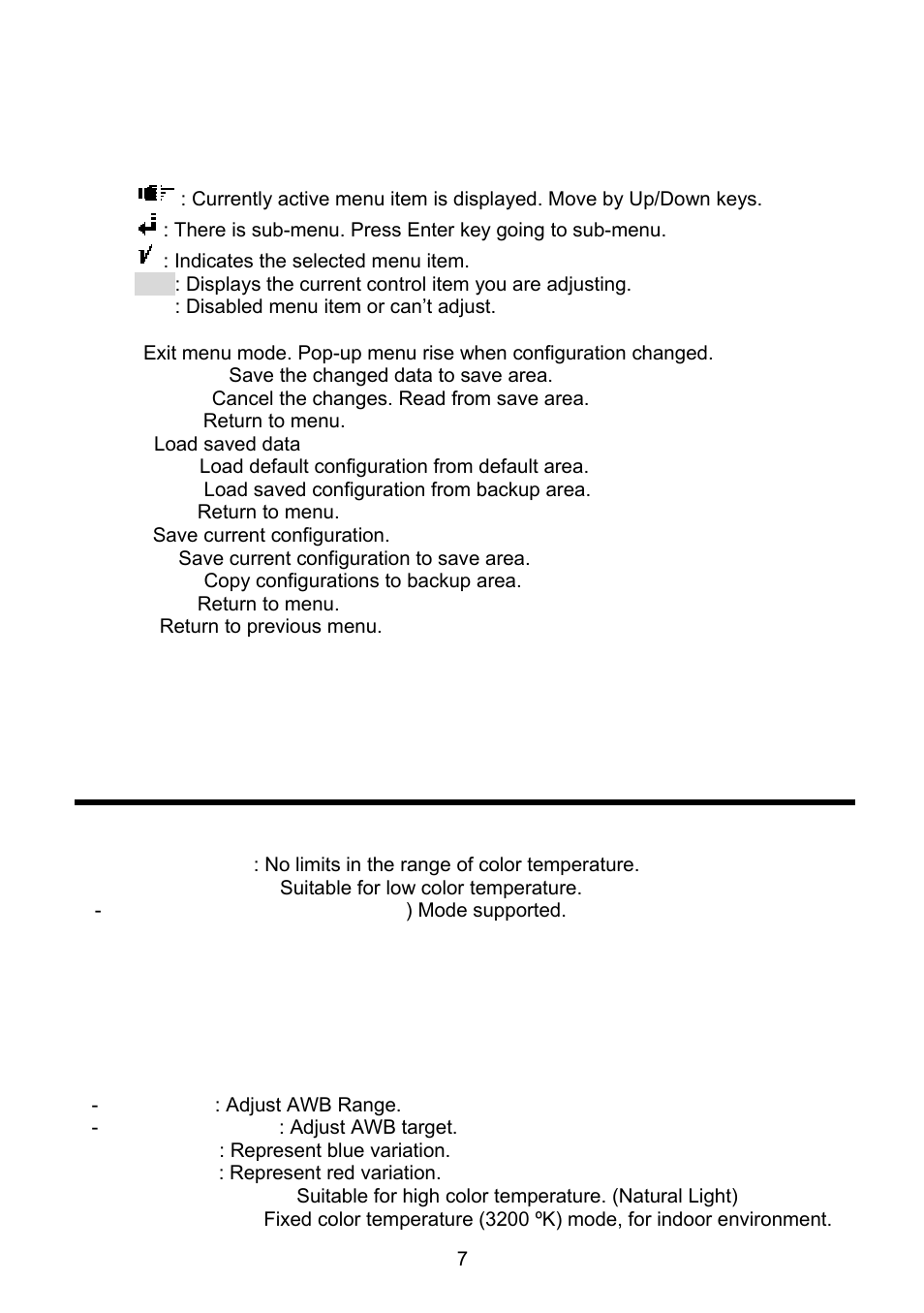 Remarks, Camera adjustment, White balance | Revo REXN700-2 User Manual | Page 7 / 20