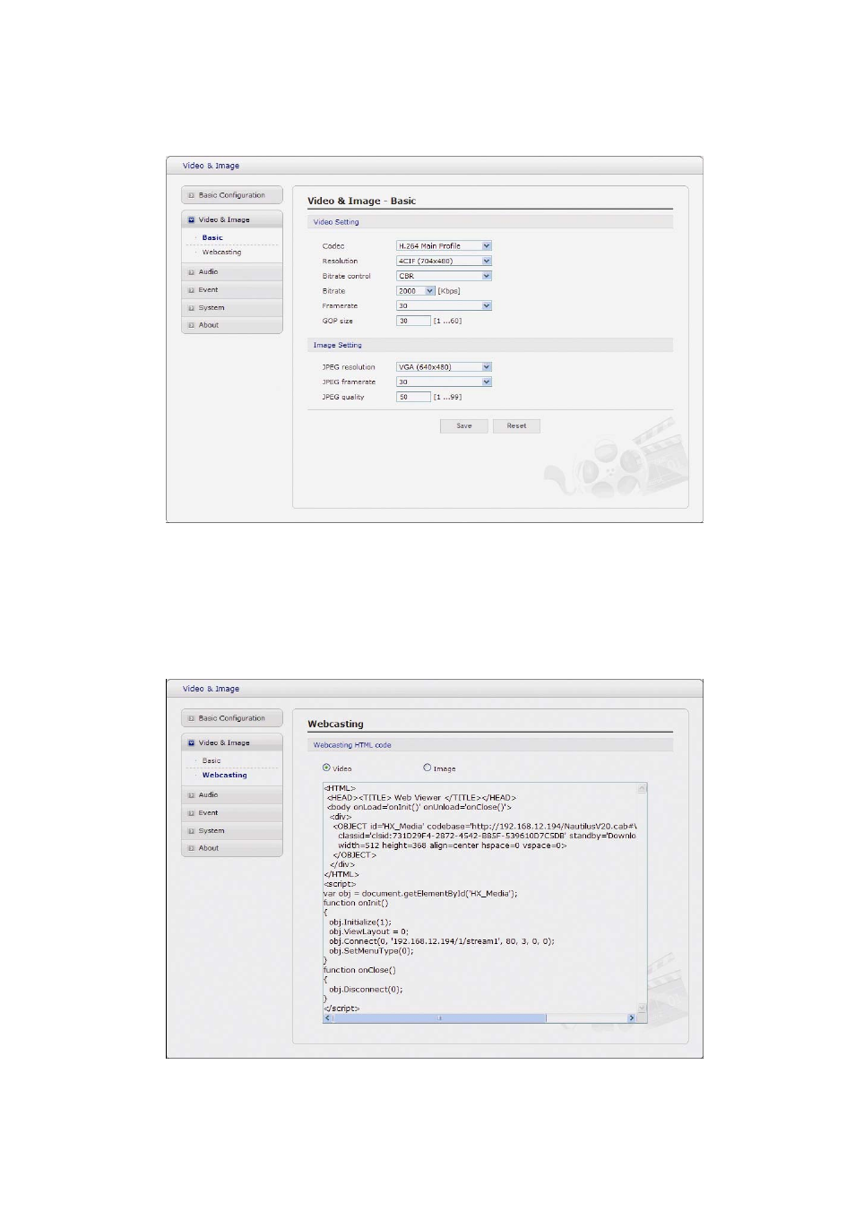 2 video & image, 1) basic, 2) webcasting – channel1 | Revo REHVDPTZ22-1 INSTRUCTION MANUAL User Manual | Page 46 / 84
