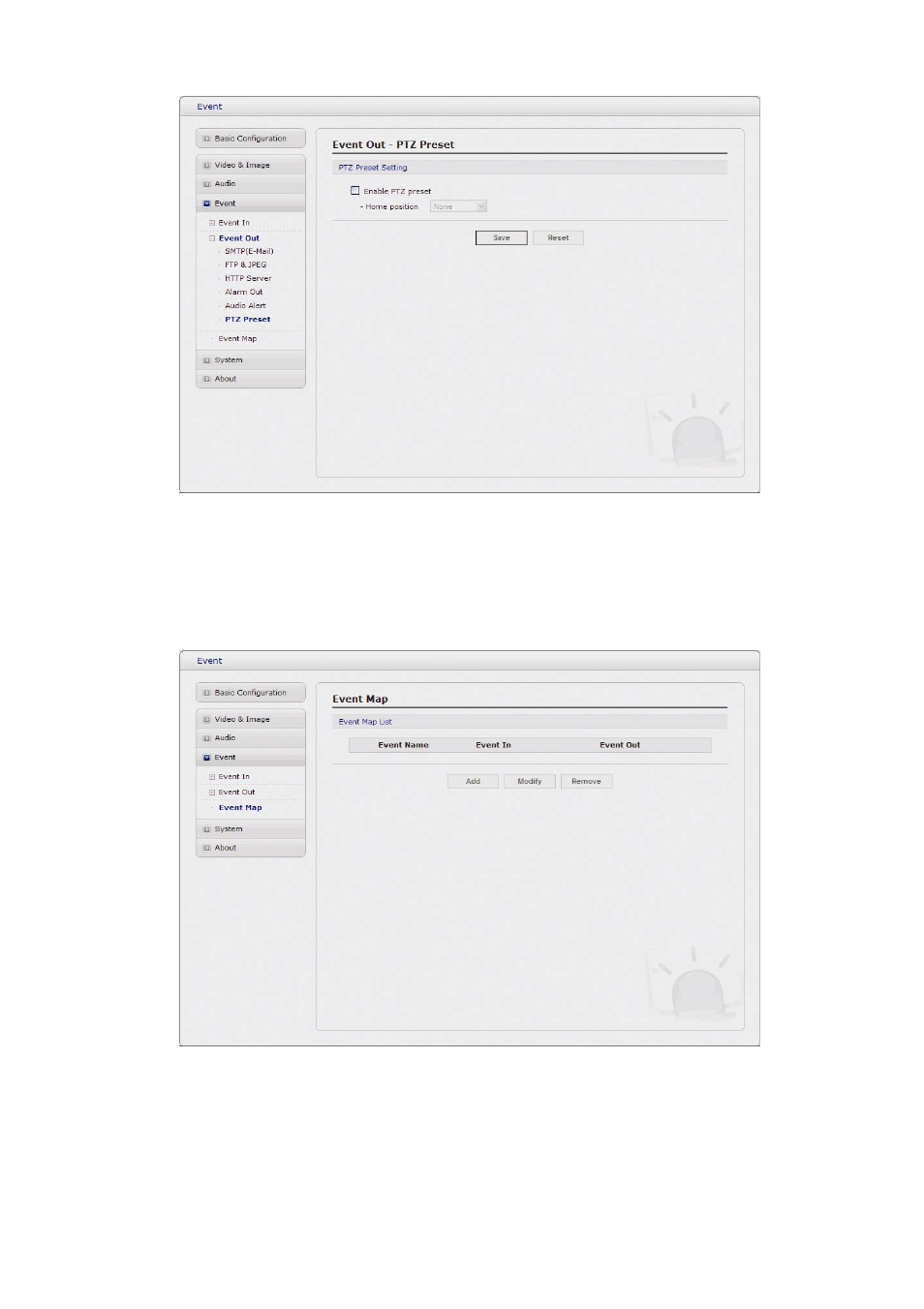 3) event map | Revo REHVDPTZ22-1 INSTRUCTION MANUAL User Manual | Page 58 / 84