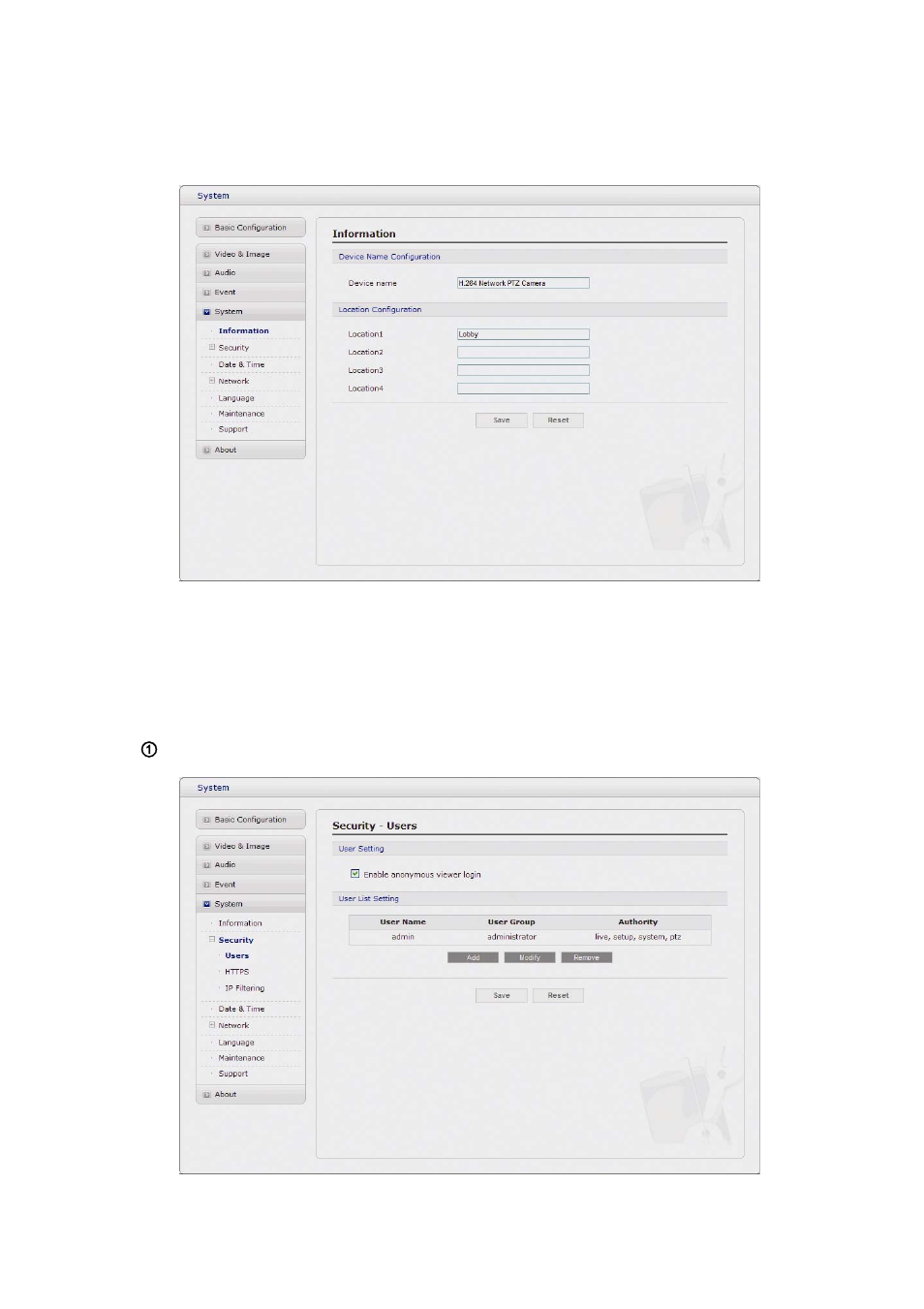 1) information, 2) security | Revo REHVDPTZ22-1 INSTRUCTION MANUAL User Manual | Page 60 / 84