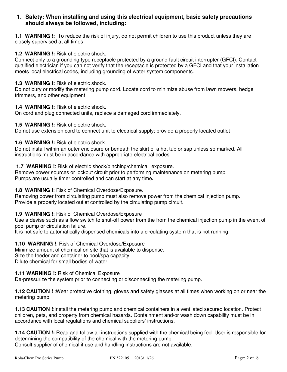 Rola-Chem Pro Series Pump User Manual | Page 2 / 8