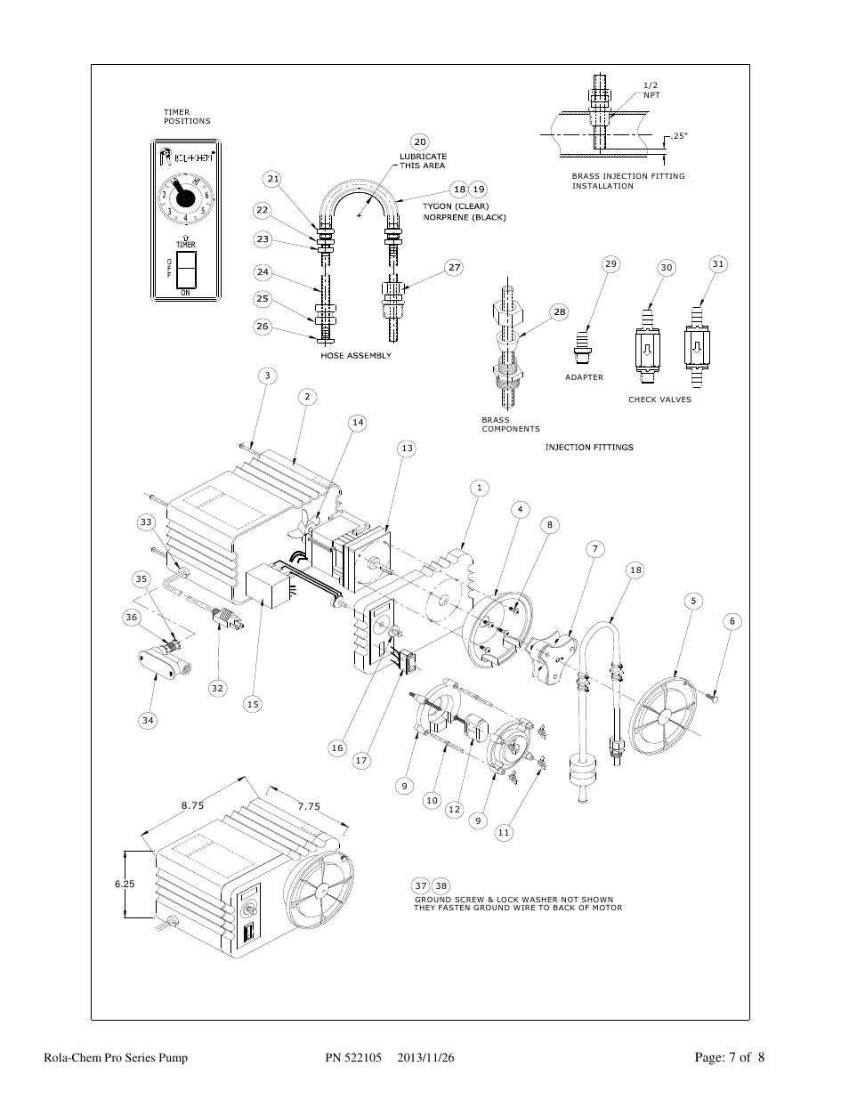 Page: 7 of 8 | Rola-Chem Pro Series Pump User Manual | Page 7 / 8