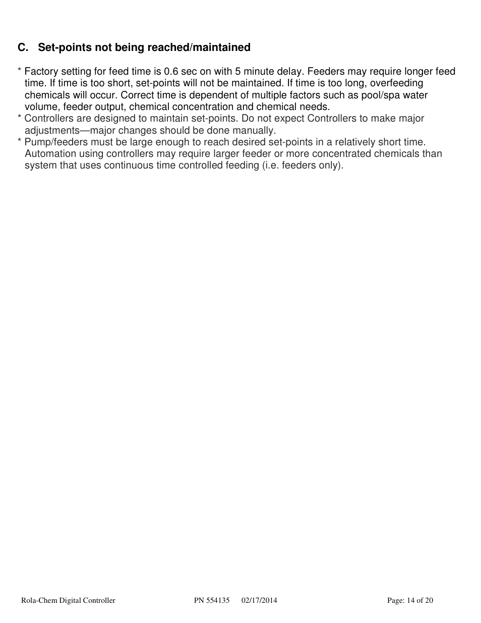Rola-Chem RC554XP ORP/pH Digital Controller User Manual | Page 14 / 20