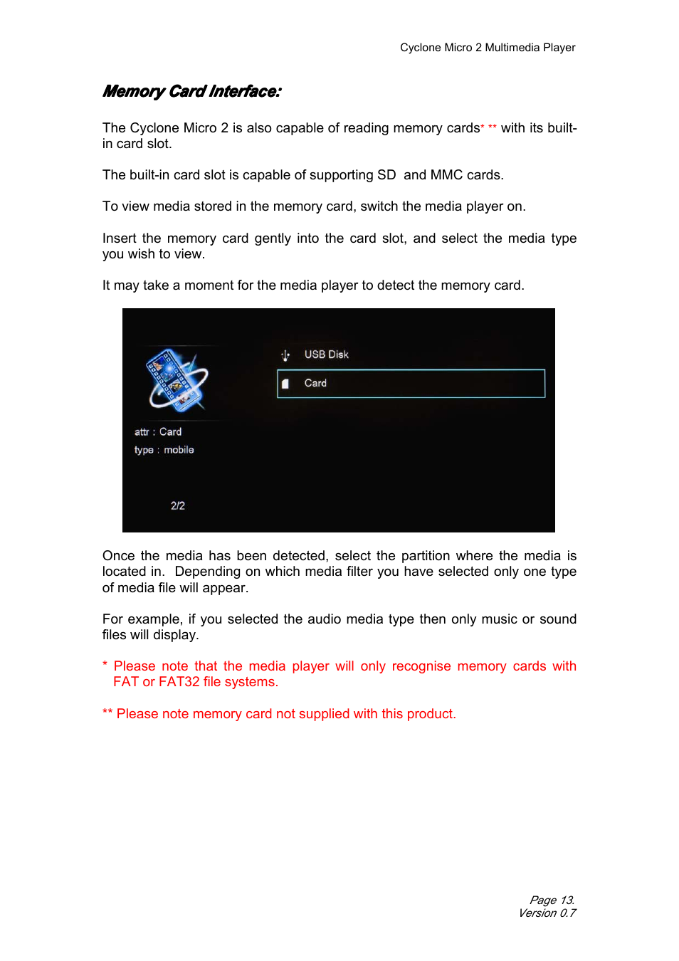 Ole_link2, Memorycardinterface, Viewingmultimedia | Satechi Cyclone Micro 2+ 1080p Portable Media (MKV, AVI, MOV) Player Adapter with SD/SDHC Memory, USB Slot and Remote Control User Manual | Page 13 / 38