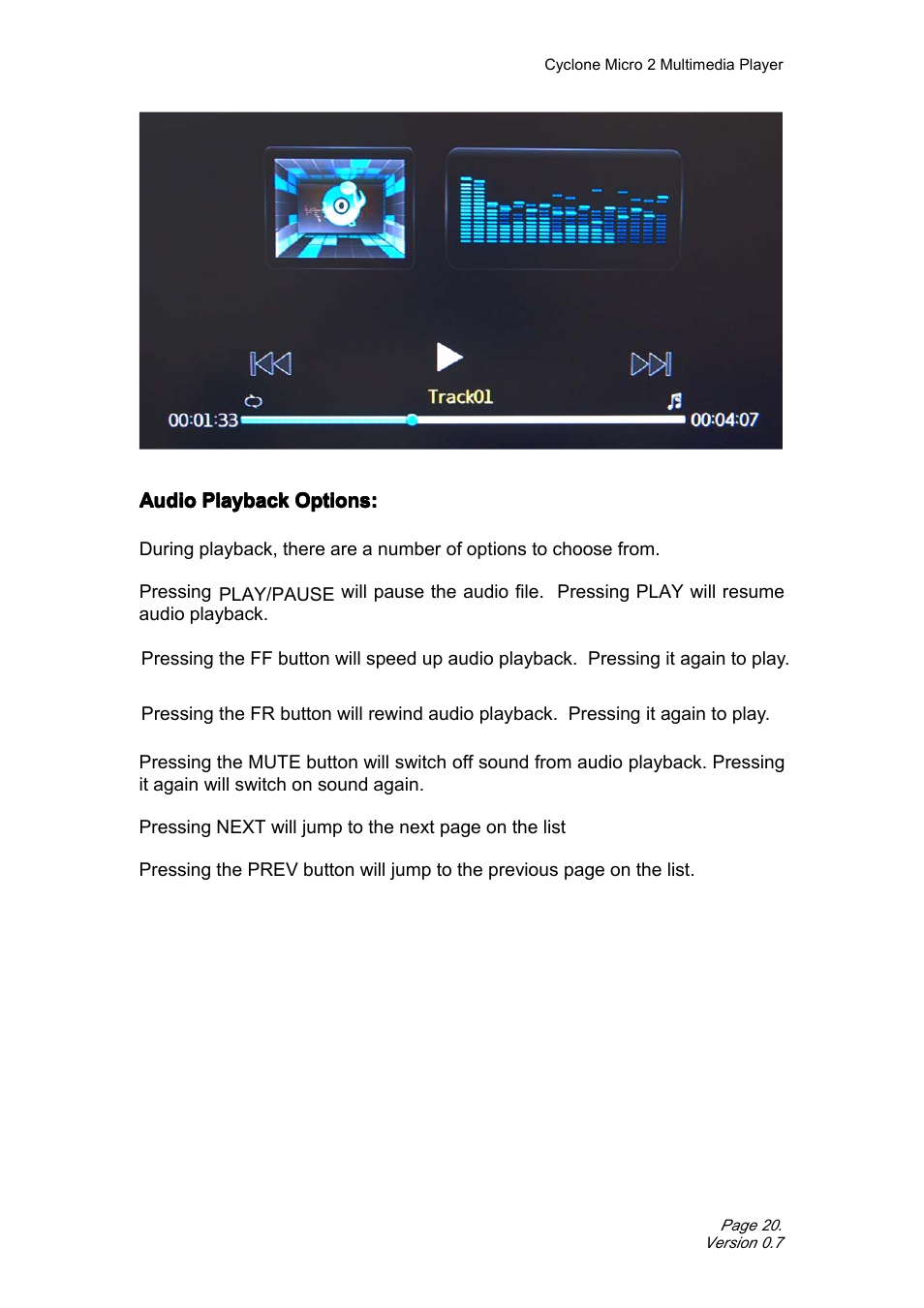 Audioplaybackoptions, Advancedaudiosettings | Satechi Cyclone Micro 2+ 1080p Portable Media (MKV, AVI, MOV) Player Adapter with SD/SDHC Memory, USB Slot and Remote Control User Manual | Page 20 / 38
