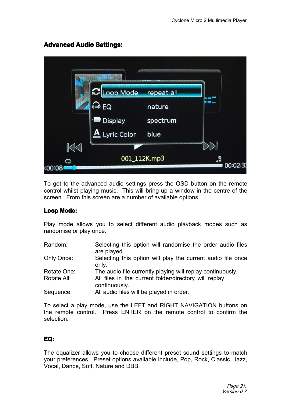 Satechi Cyclone Micro 2+ 1080p Portable Media (MKV, AVI, MOV) Player Adapter with SD/SDHC Memory, USB Slot and Remote Control User Manual | Page 21 / 38