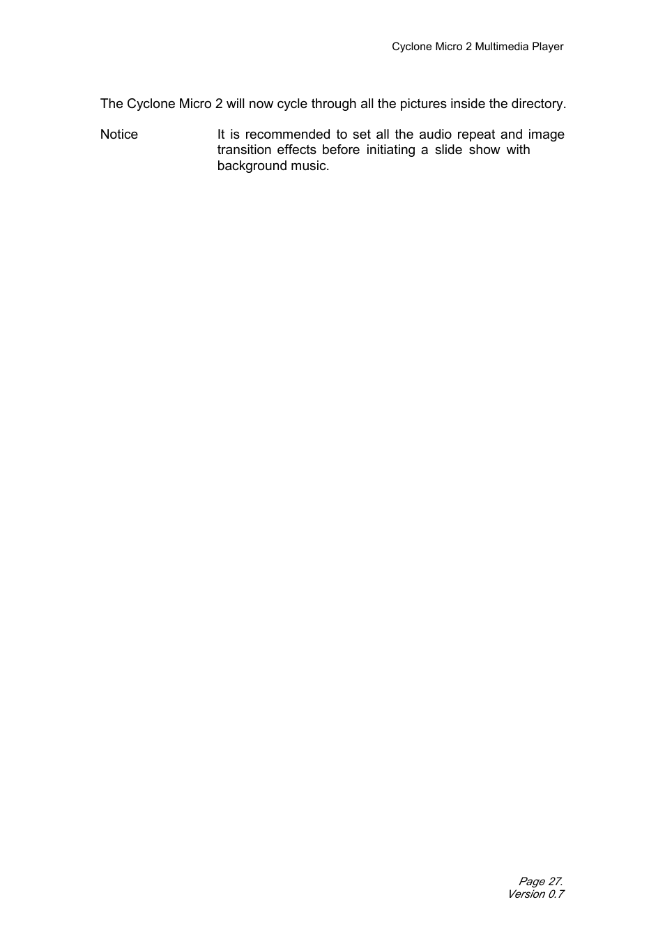 File | Satechi Cyclone Micro 2+ 1080p Portable Media (MKV, AVI, MOV) Player Adapter with SD/SDHC Memory, USB Slot and Remote Control User Manual | Page 27 / 38
