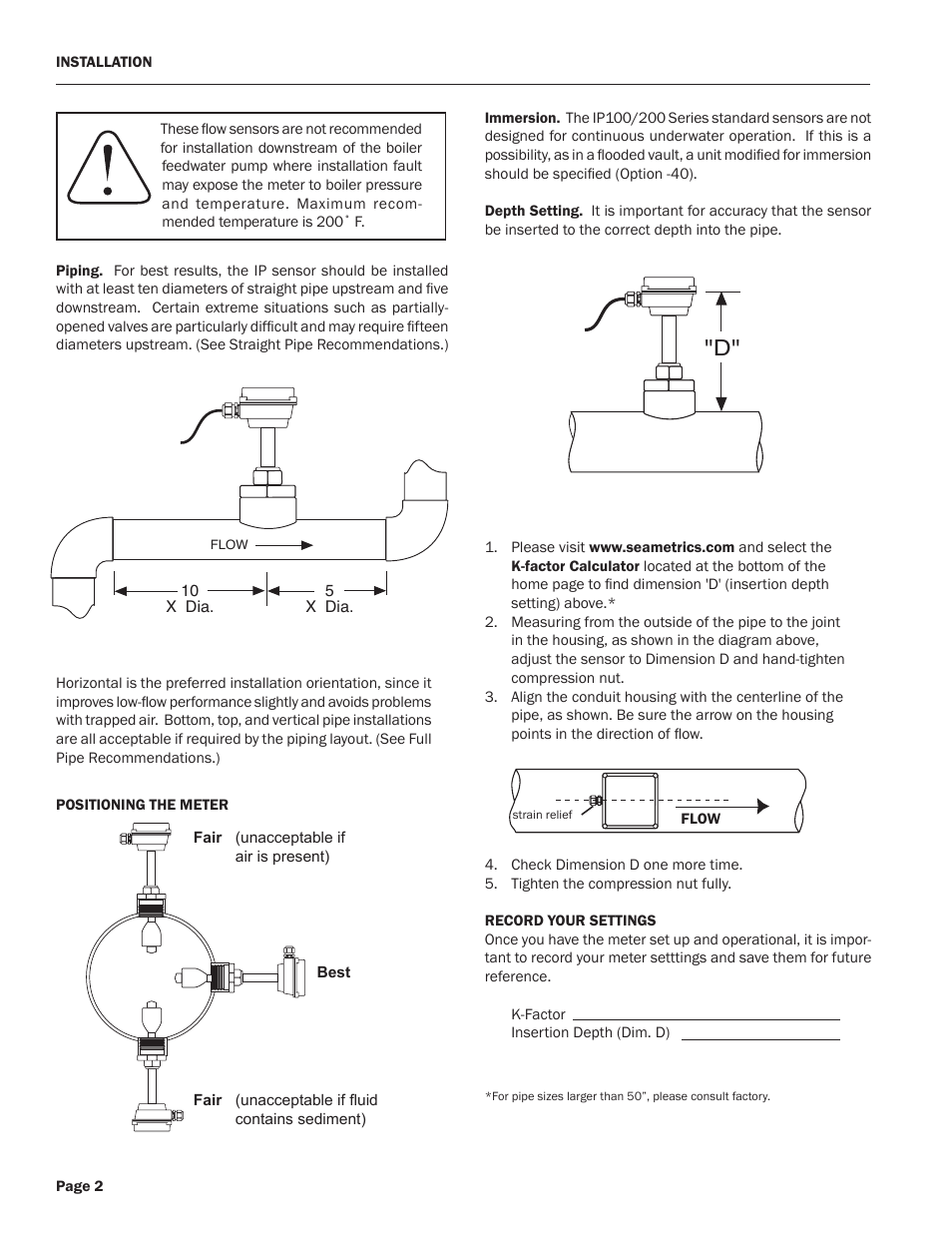 Seametrics IP100-200-SERIES User Manual | Page 4 / 12