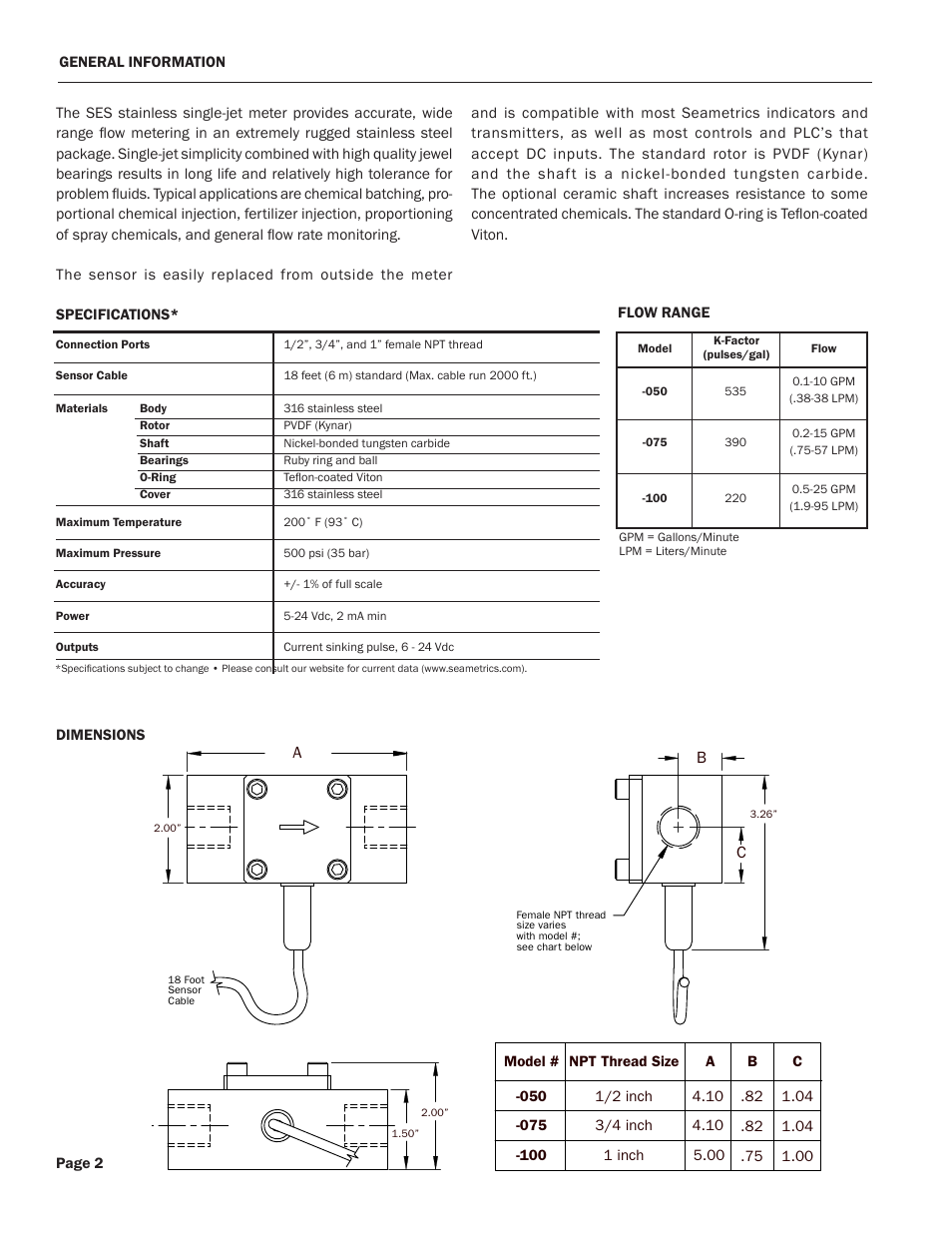 Seametrics SES User Manual | Page 2 / 4