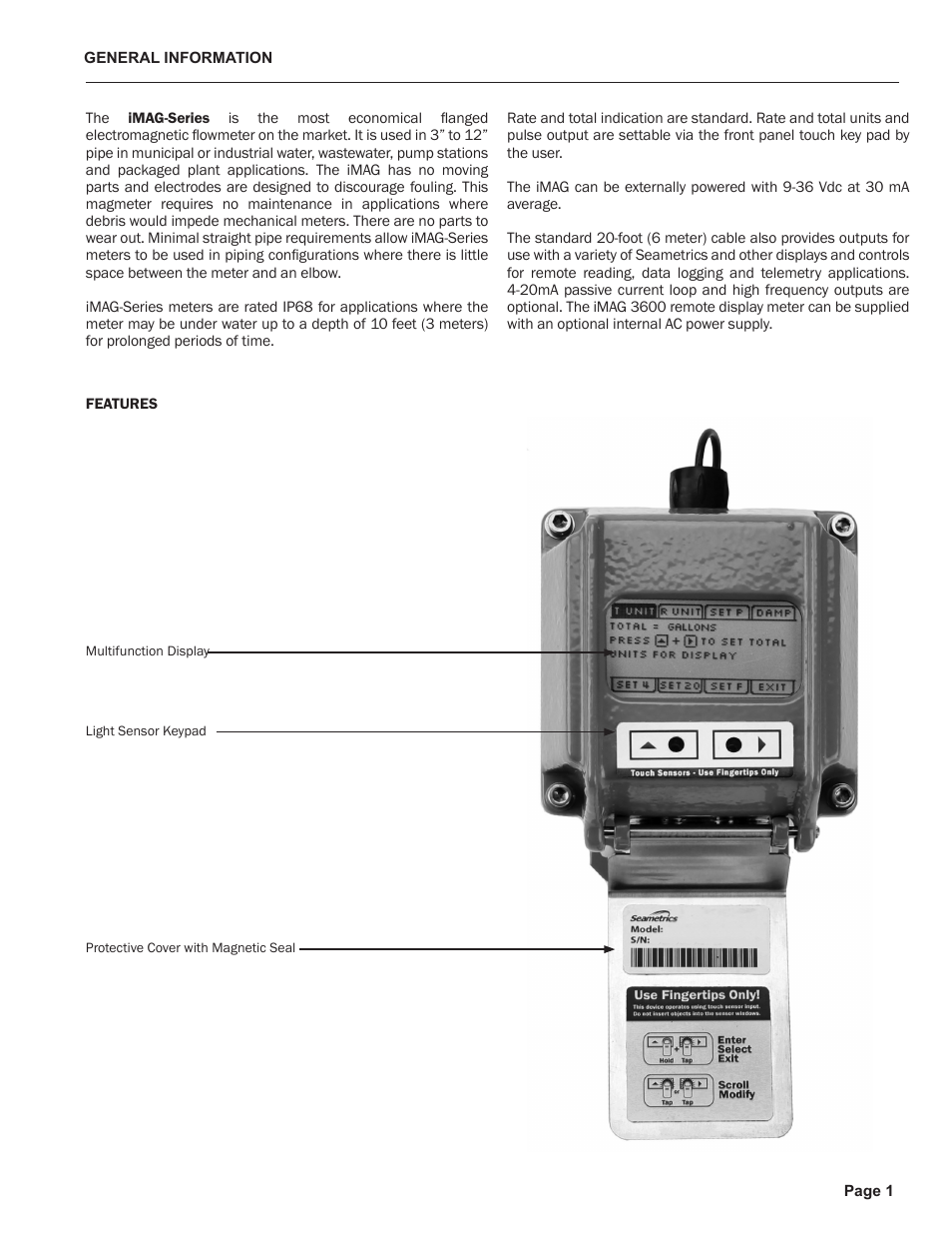 Seametrics iMAG-Series User Manual | Page 3 / 16