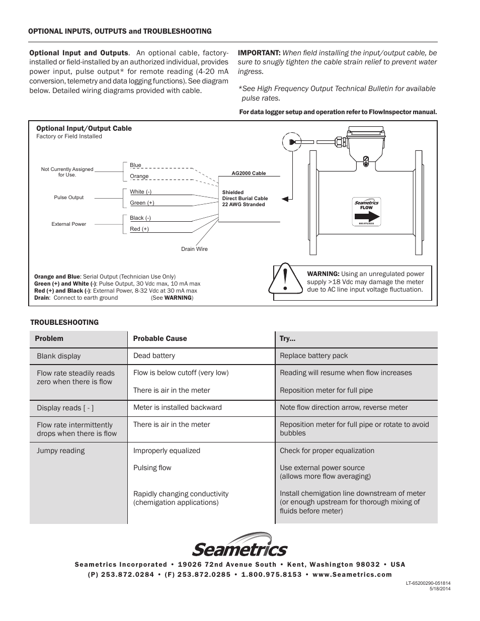 Seametrics AG2000-Series User Manual | Page 4 / 4