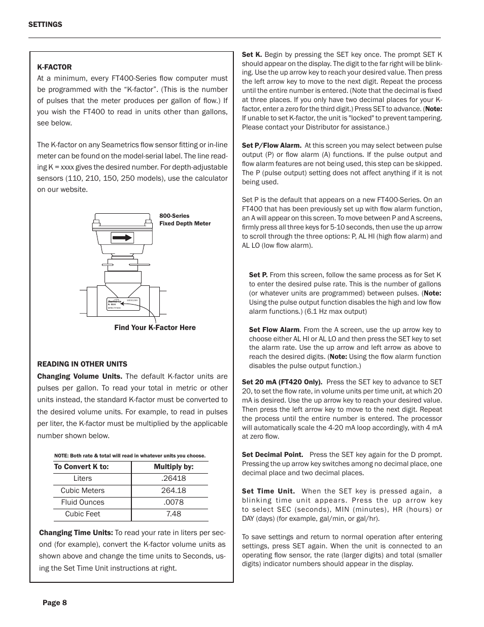 Seametrics FT400-Series User Manual | Page 10 / 12