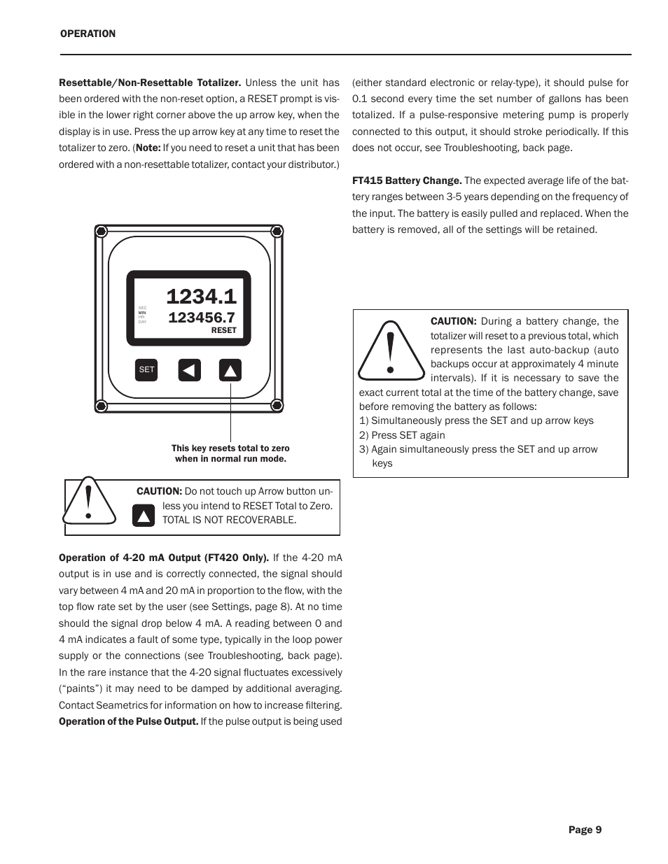 Seametrics FT400-Series User Manual | Page 11 / 12