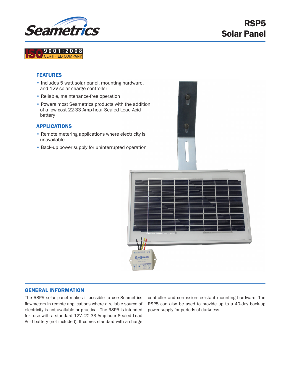 Seametrics RSP5 User Manual | 4 pages