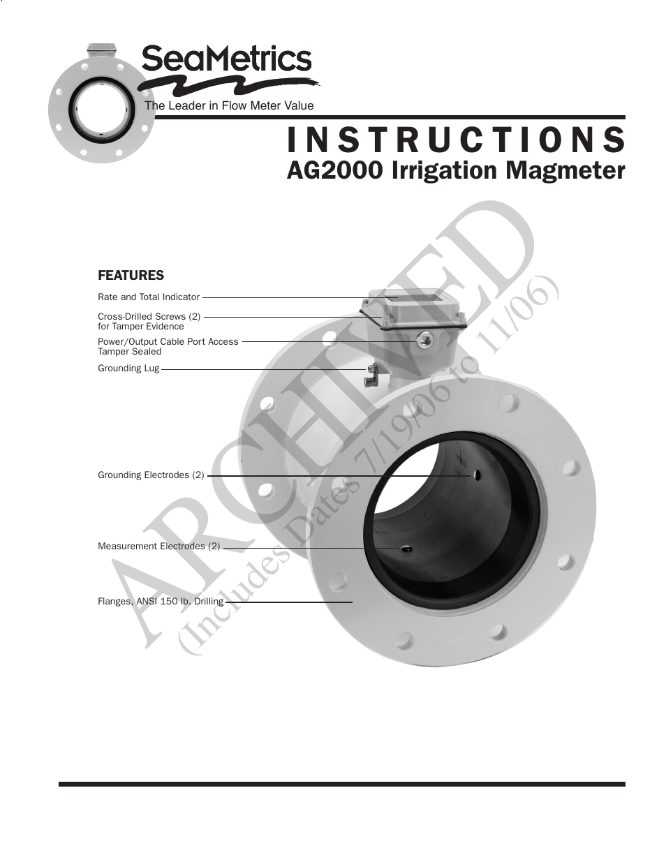 Seametrics AG2000 v.1 User Manual | 4 pages