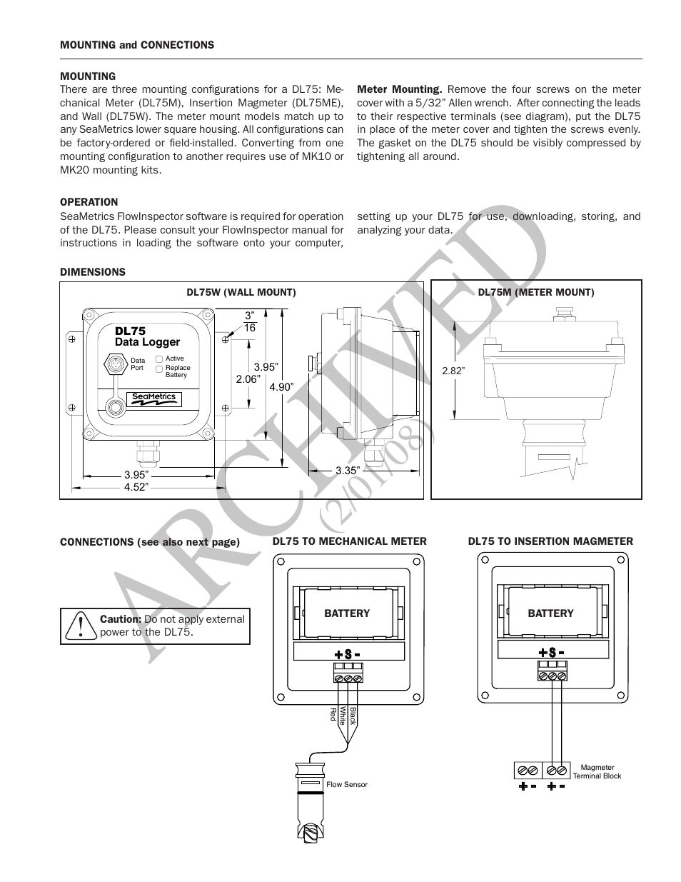 Ar ch ive d | Seametrics DL75 v.1 User Manual | Page 3 / 4