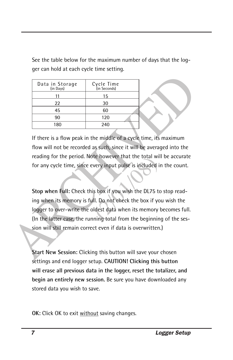 Ar ch ive d | Seametrics DL75 v.2 User Manual | Page 12 / 24