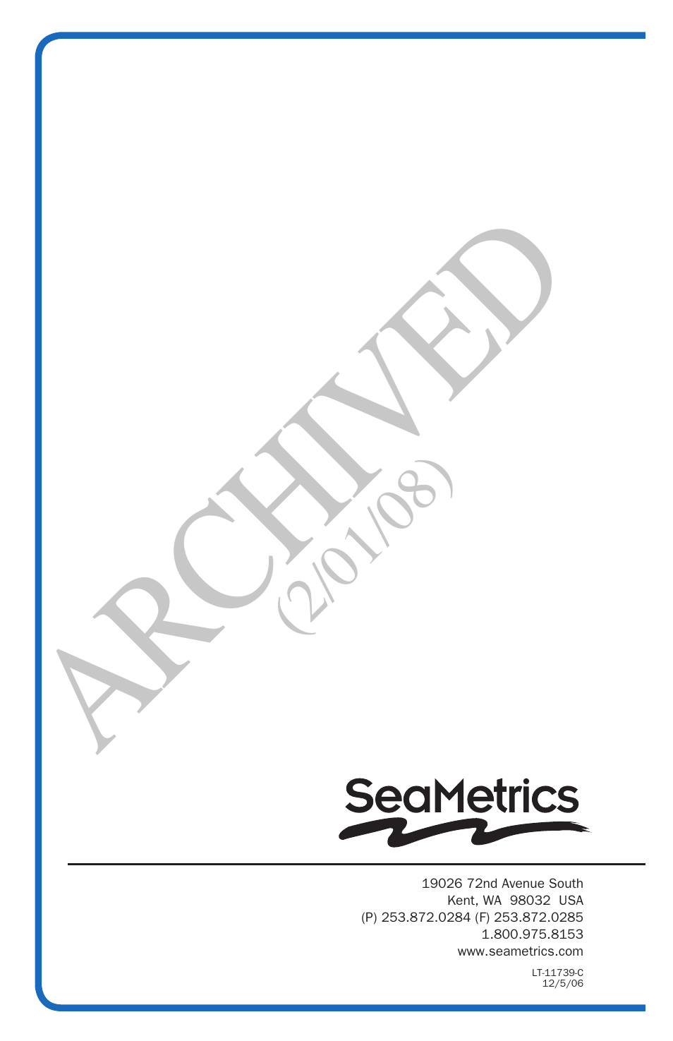 Ar ch ive d | Seametrics DL75 v.2 User Manual | Page 24 / 24