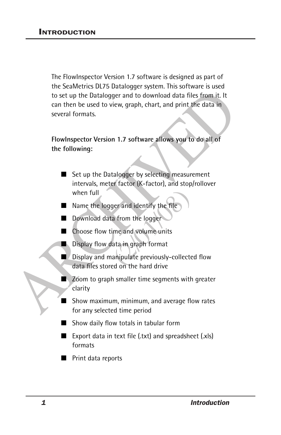 Ar ch ive d | Seametrics DL75 v.2 User Manual | Page 6 / 24