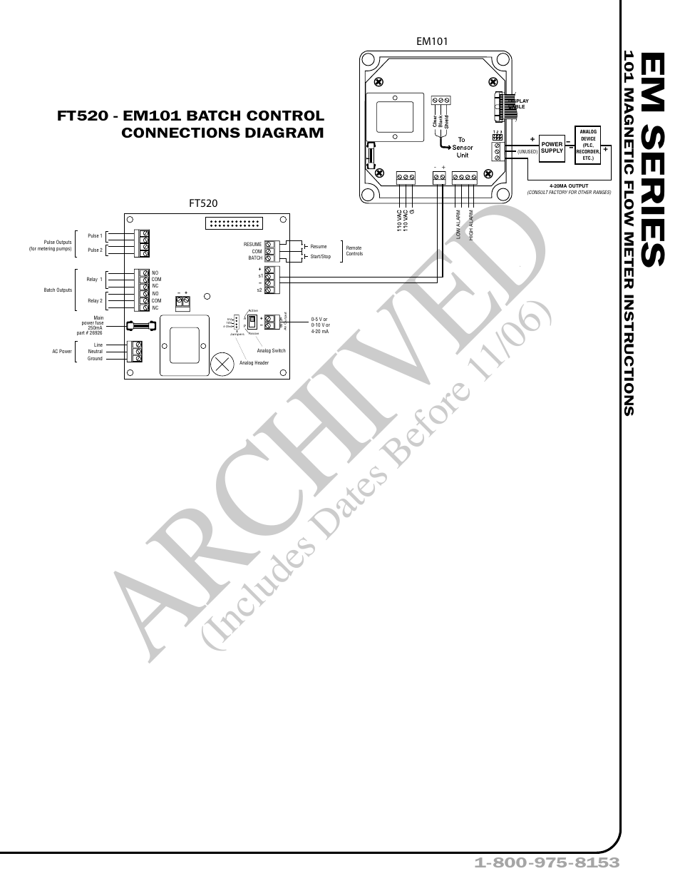 Ar ch ive d, Includes dates before 1 1/06), Em series | Seametrics EM 101 v.1 User Manual | Page 5 / 6