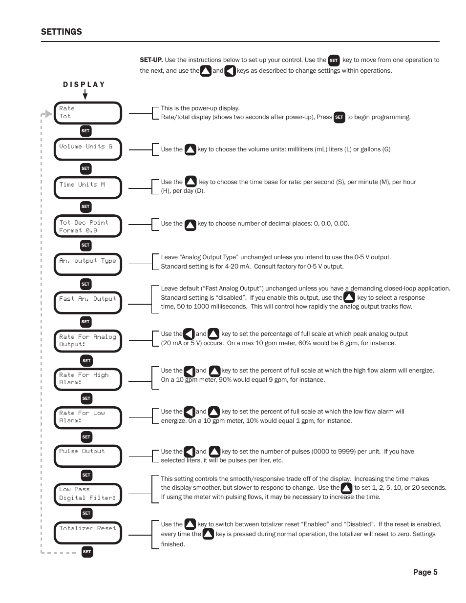 Settings | Seametrics EM 101 v.2 User Manual | Page 7 / 8