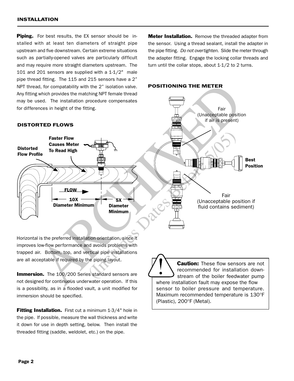 Ar ch ive d, Includes dates before 5/05) | Seametrics EX100-200 Series v.1 User Manual | Page 4 / 14