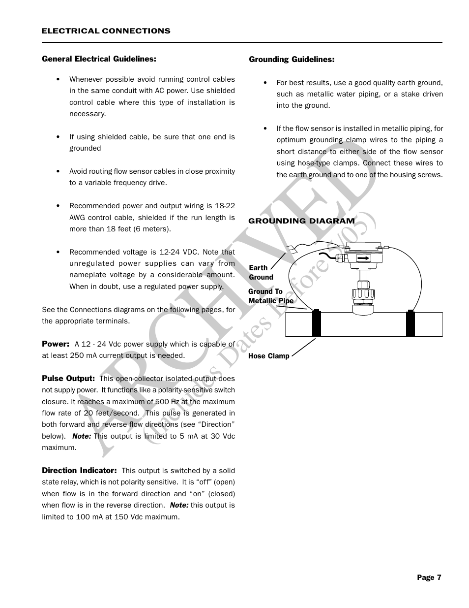 Ar ch ive d, Includes dates before 5/05) | Seametrics EX100-200 Series v.1 User Manual | Page 9 / 14