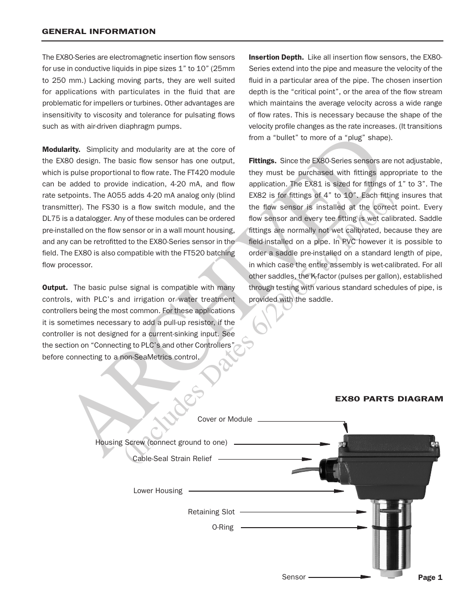 Ar ch ive d | Seametrics EX80 Series v.2 User Manual | Page 3 / 12