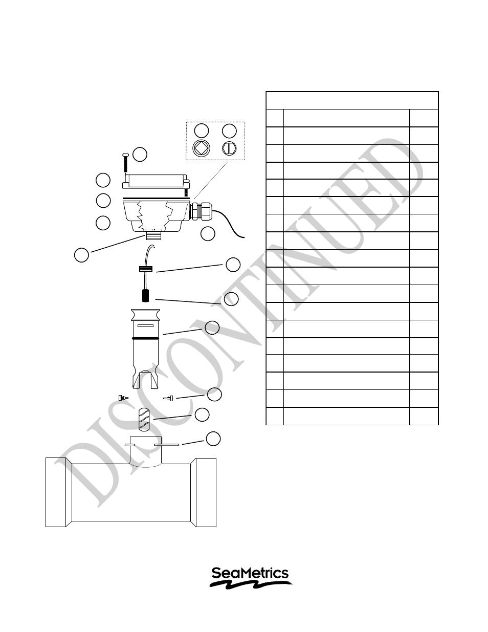 Dis con tin ued | Seametrics TB User Manual | Page 4 / 4