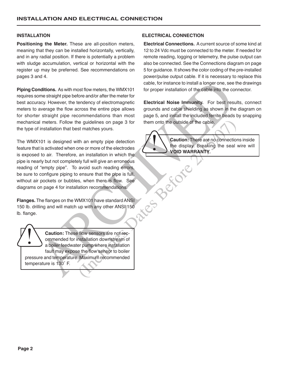 Ar ch ive d | Seametrics WMX101 User Manual | Page 4 / 8