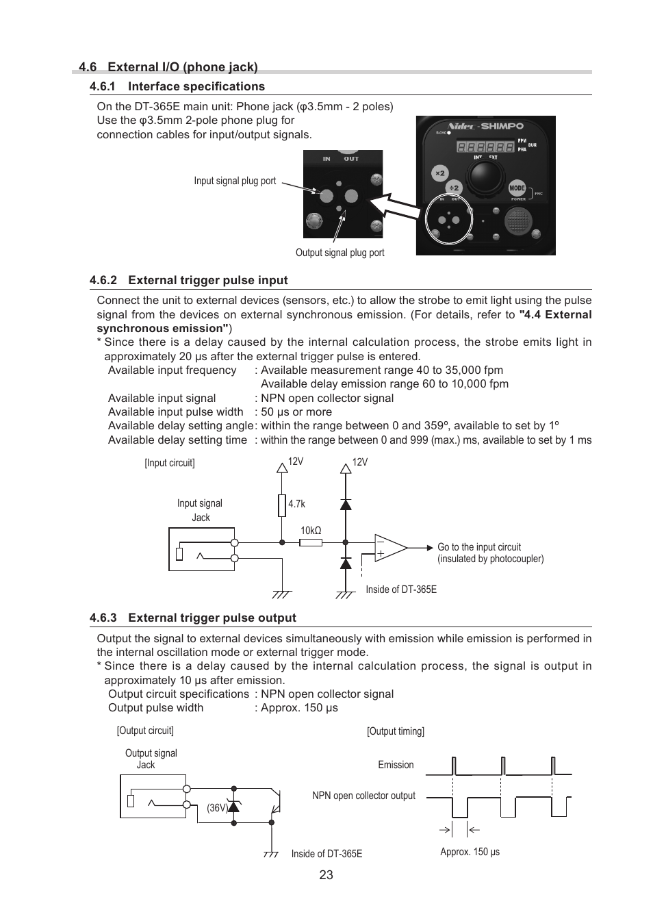 SHIMPO DT-365E User Manual | Page 23 / 28