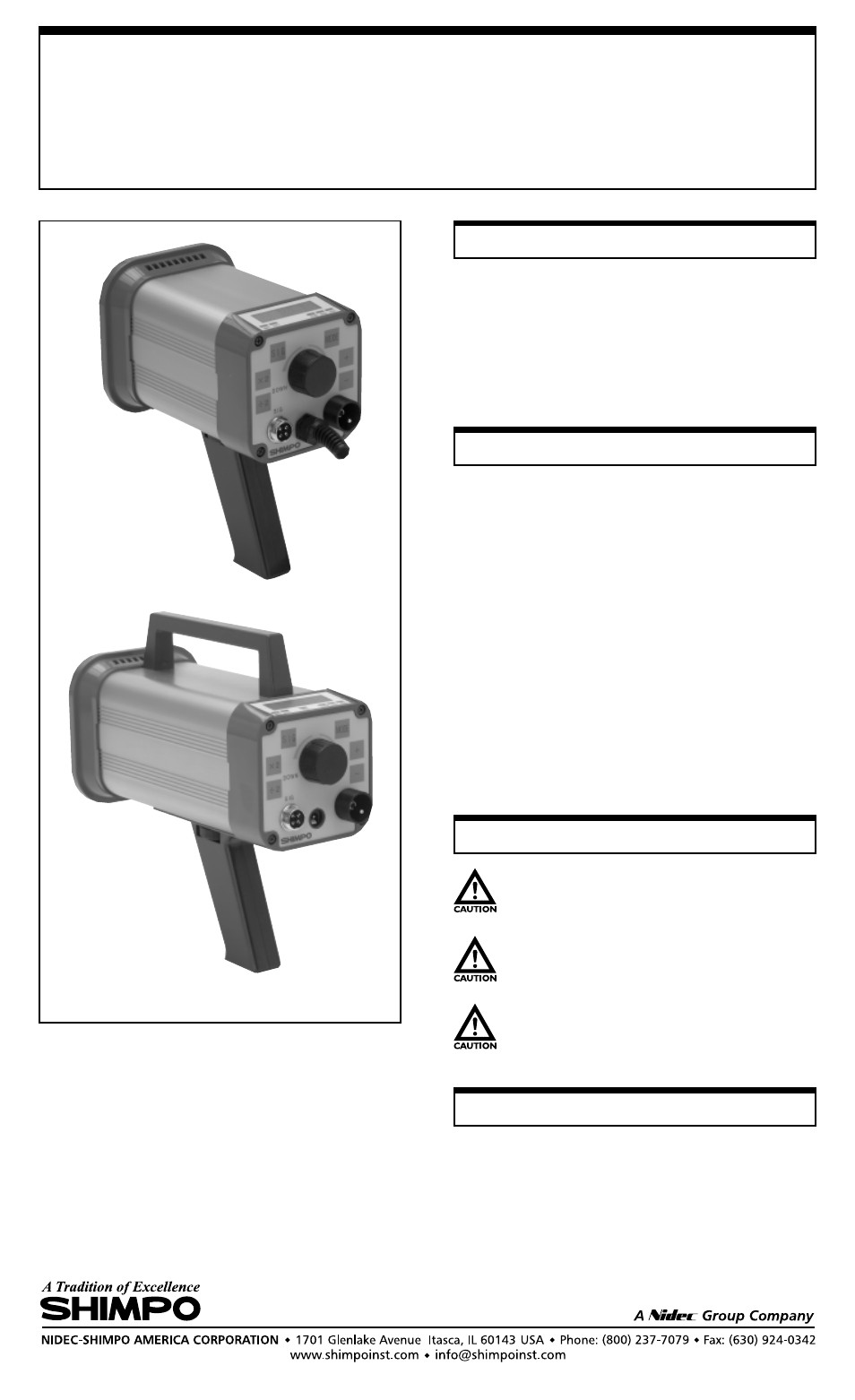 SHIMPO DT-315A User Manual | 4 pages