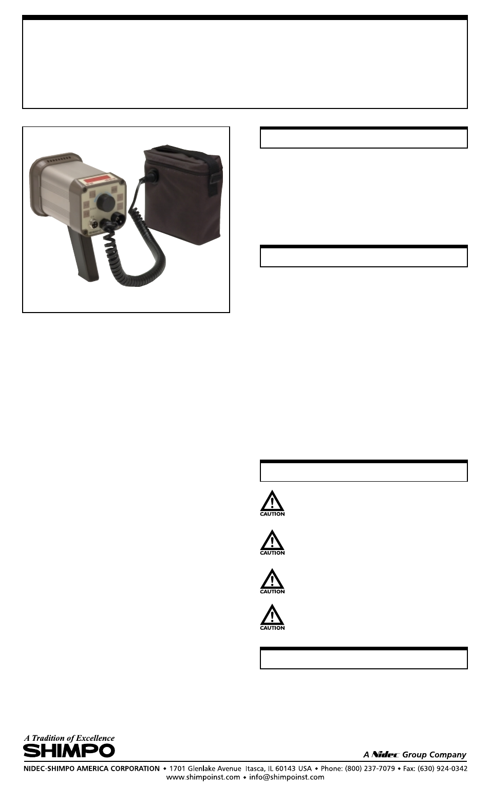 SHIMPO DT-315AEB User Manual | 4 pages