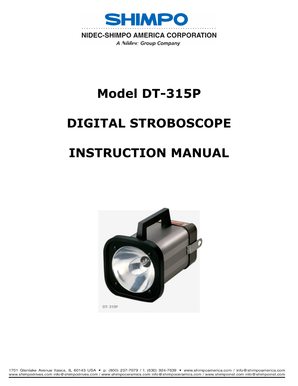 SHIMPO DT-315P User Manual | 17 pages