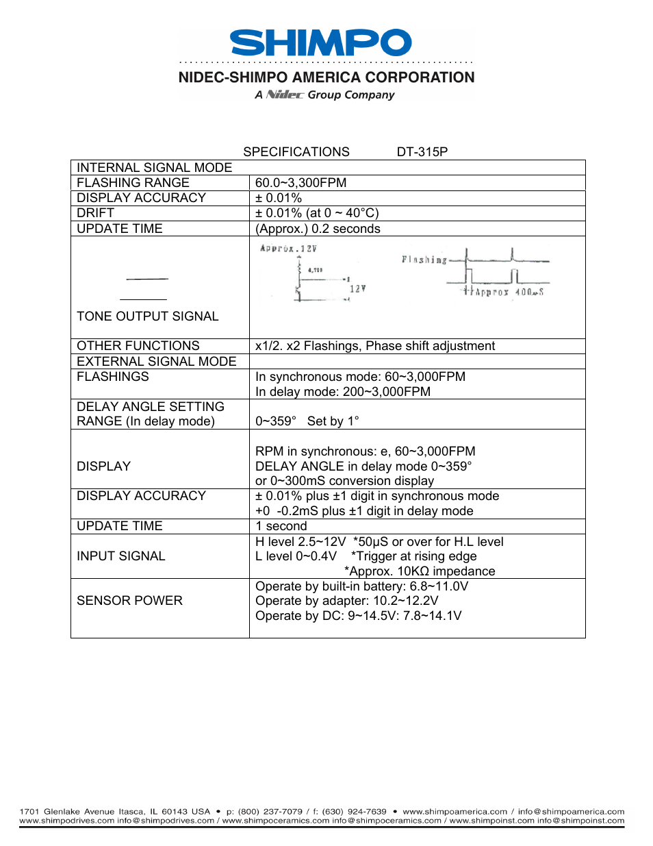 SHIMPO DT-315P User Manual | Page 16 / 17