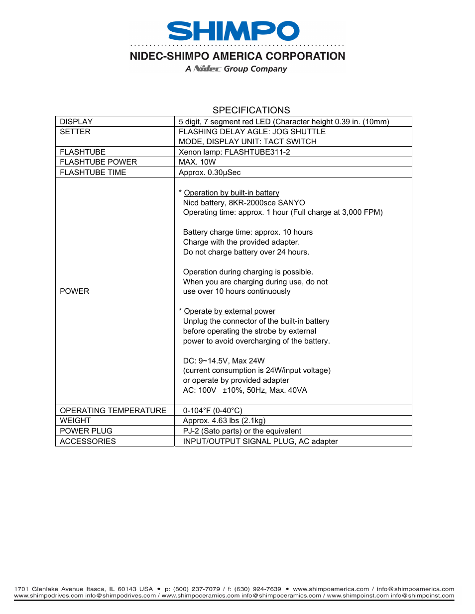 SHIMPO DT-315P User Manual | Page 17 / 17