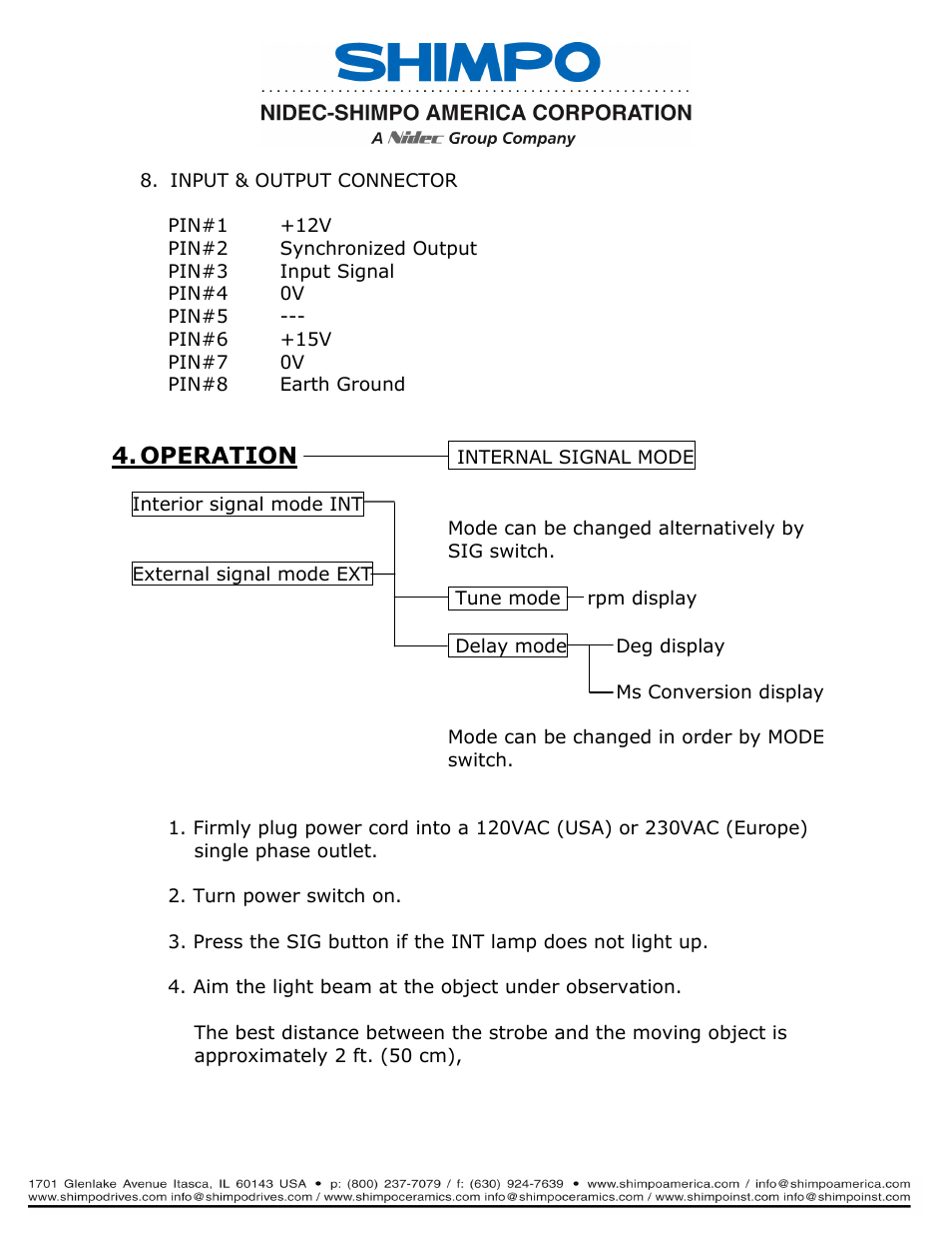 Operation | SHIMPO DT-315P User Manual | Page 5 / 17