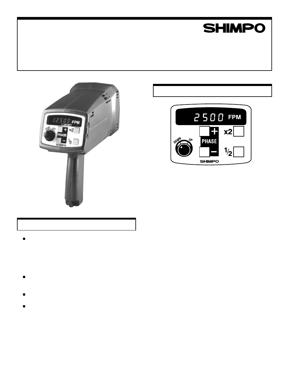 SHIMPO DT-725 User Manual | 4 pages