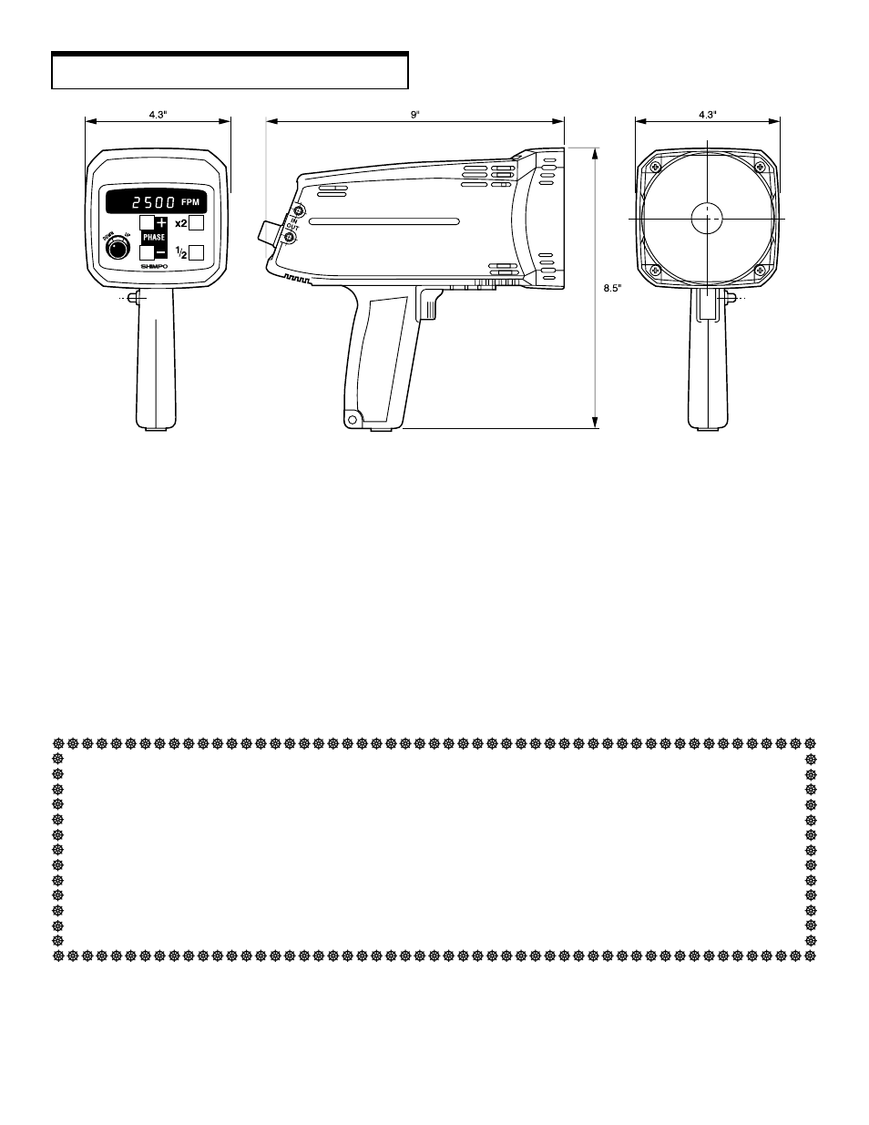 Dimensions (mm) | SHIMPO DT-725 User Manual | Page 4 / 4