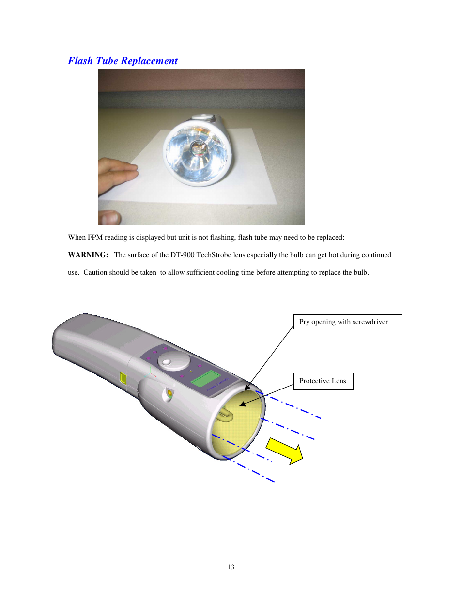 Flash tube replacement | SHIMPO DT-900 User Manual | Page 16 / 33