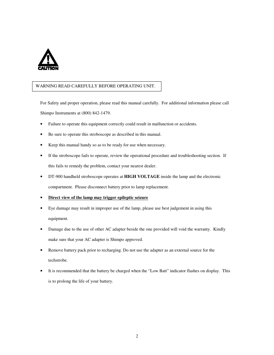 SHIMPO DT-900 User Manual | Page 5 / 33