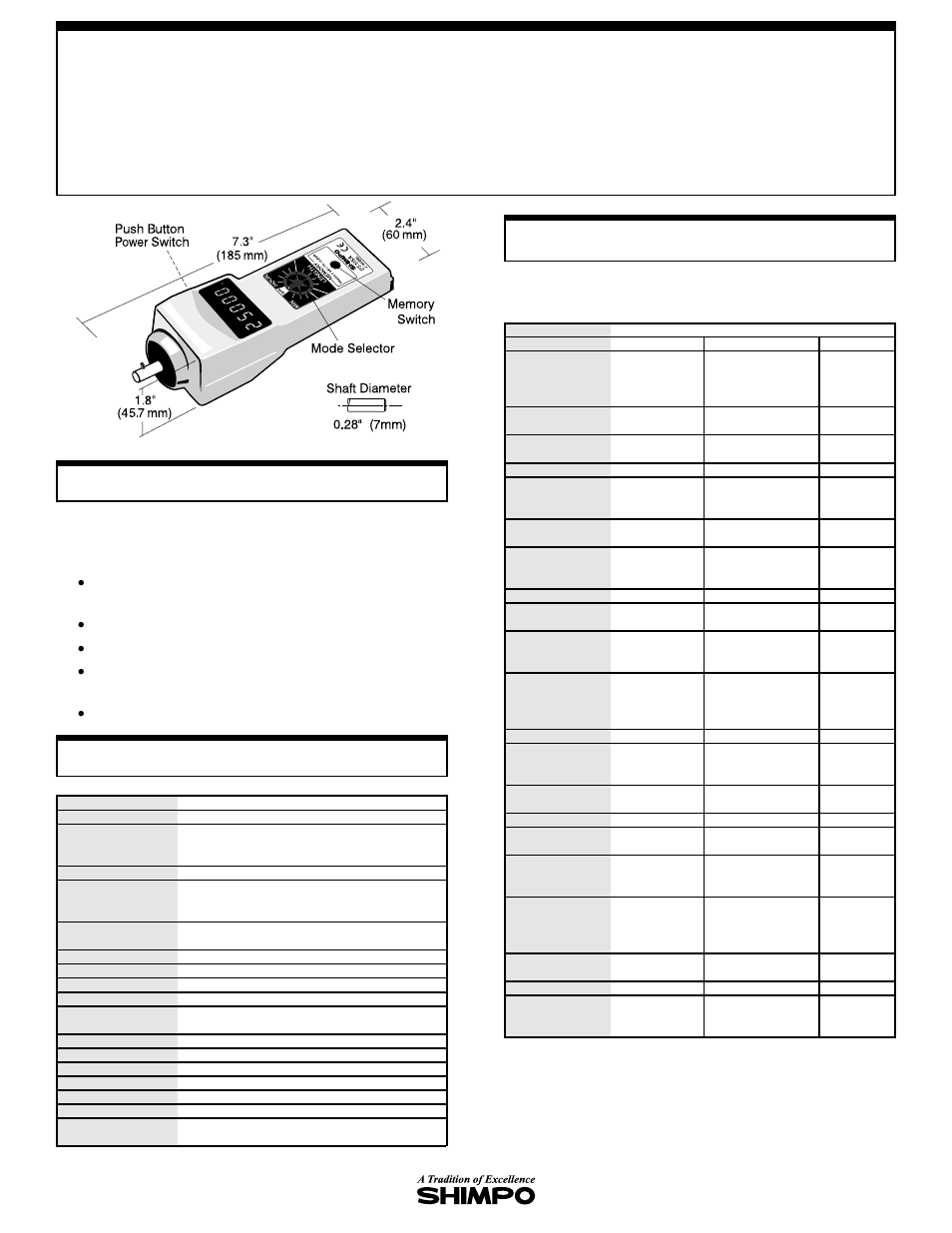 SHIMPO DT-107A User Manual | 2 pages