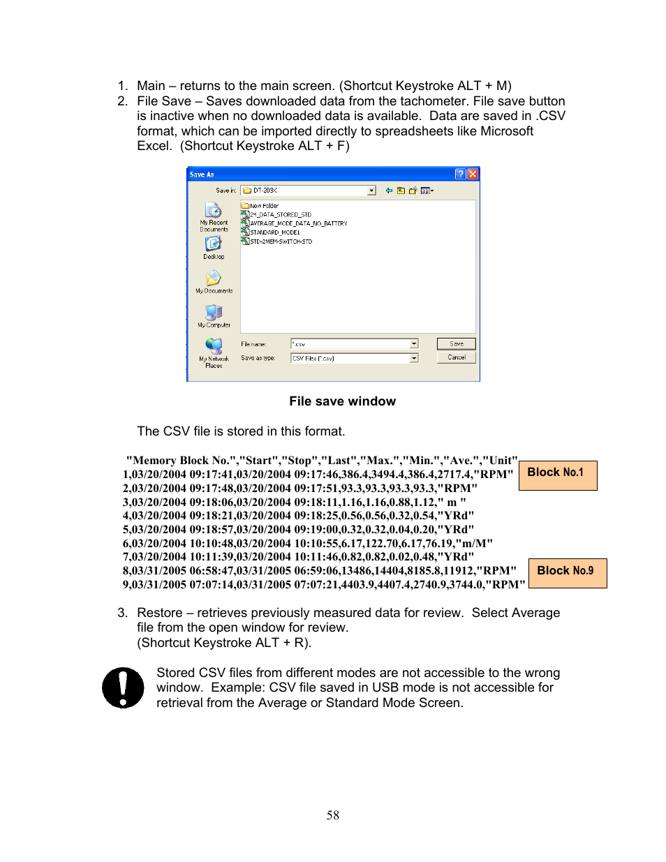 File save window | SHIMPO DT-209X-S12 User Manual | Page 62 / 68