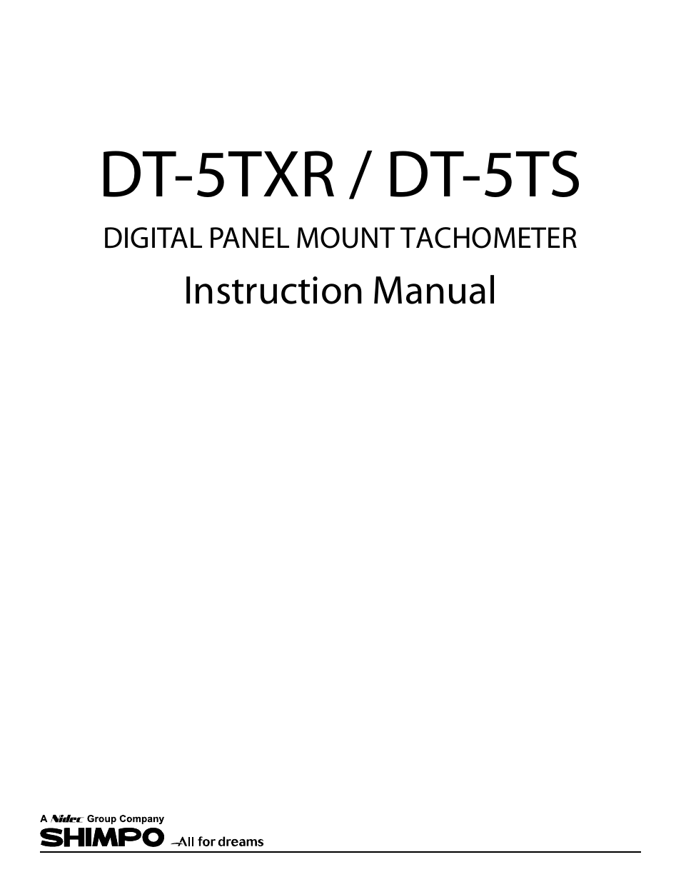 SHIMPO DT-5TS User Manual | 20 pages