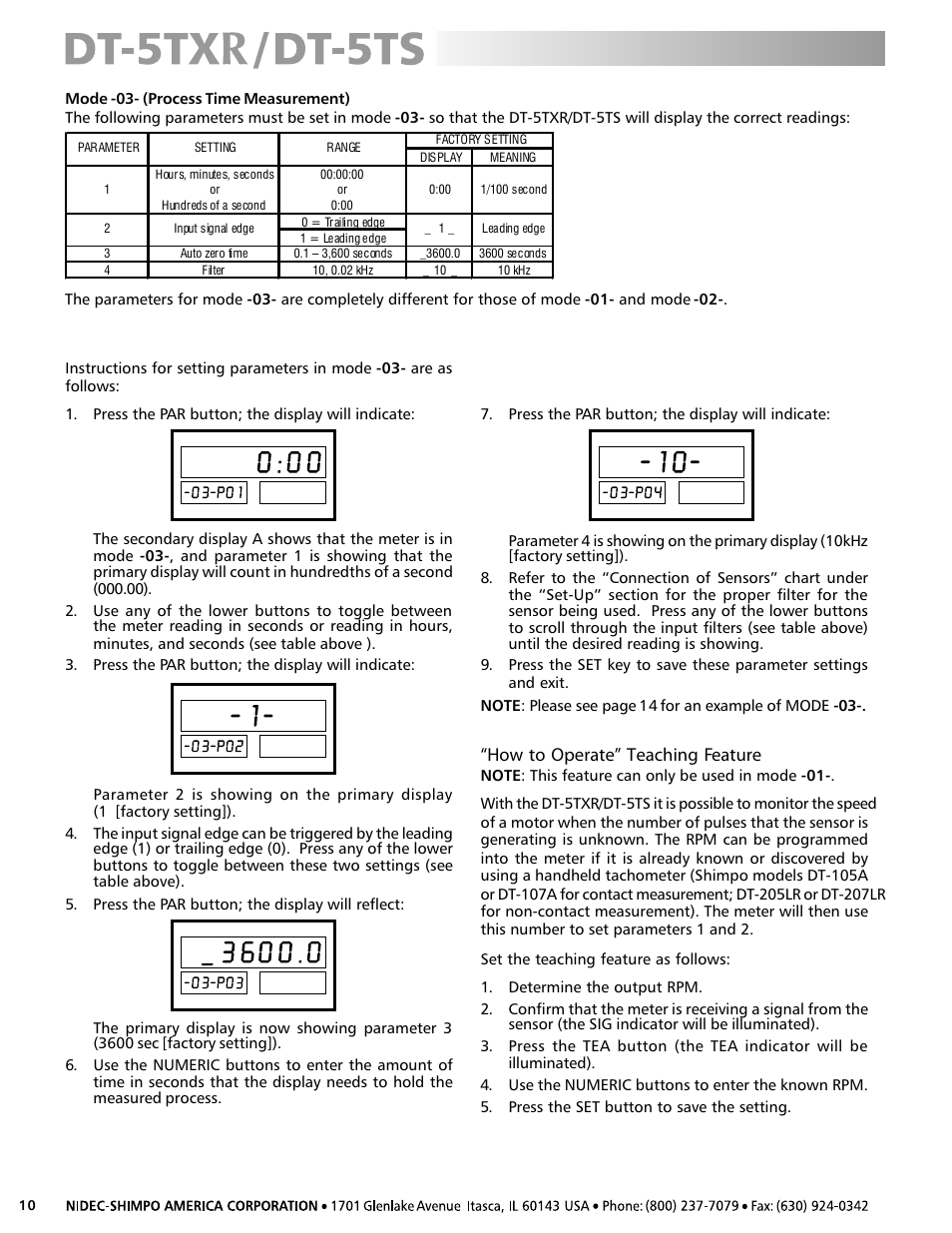 How to operate” teaching feature | SHIMPO DT-5TS User Manual | Page 10 / 20