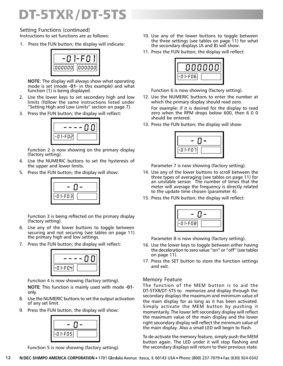 SHIMPO DT-5TS User Manual | Page 12 / 20