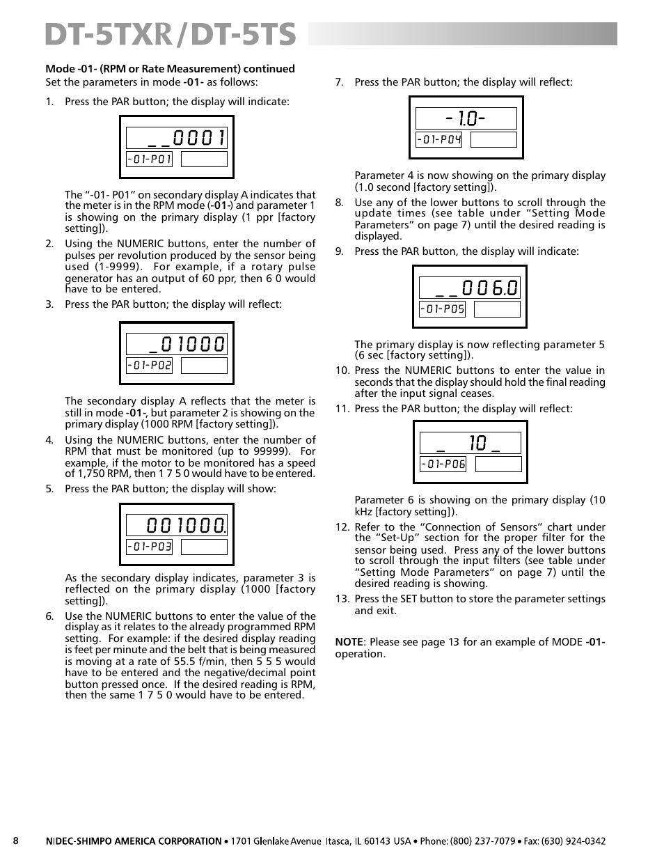 SHIMPO DT-5TS User Manual | Page 8 / 20