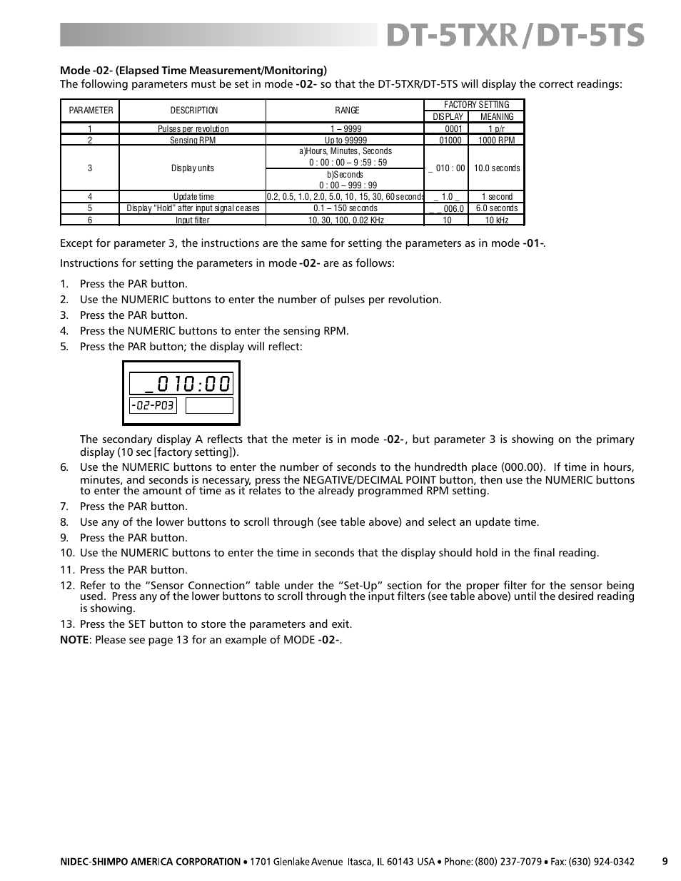 SHIMPO DT-5TS User Manual | Page 9 / 20