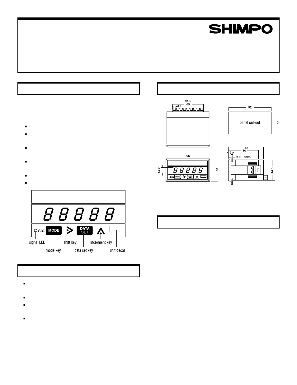 SHIMPO DT-5TP User Manual | 8 pages