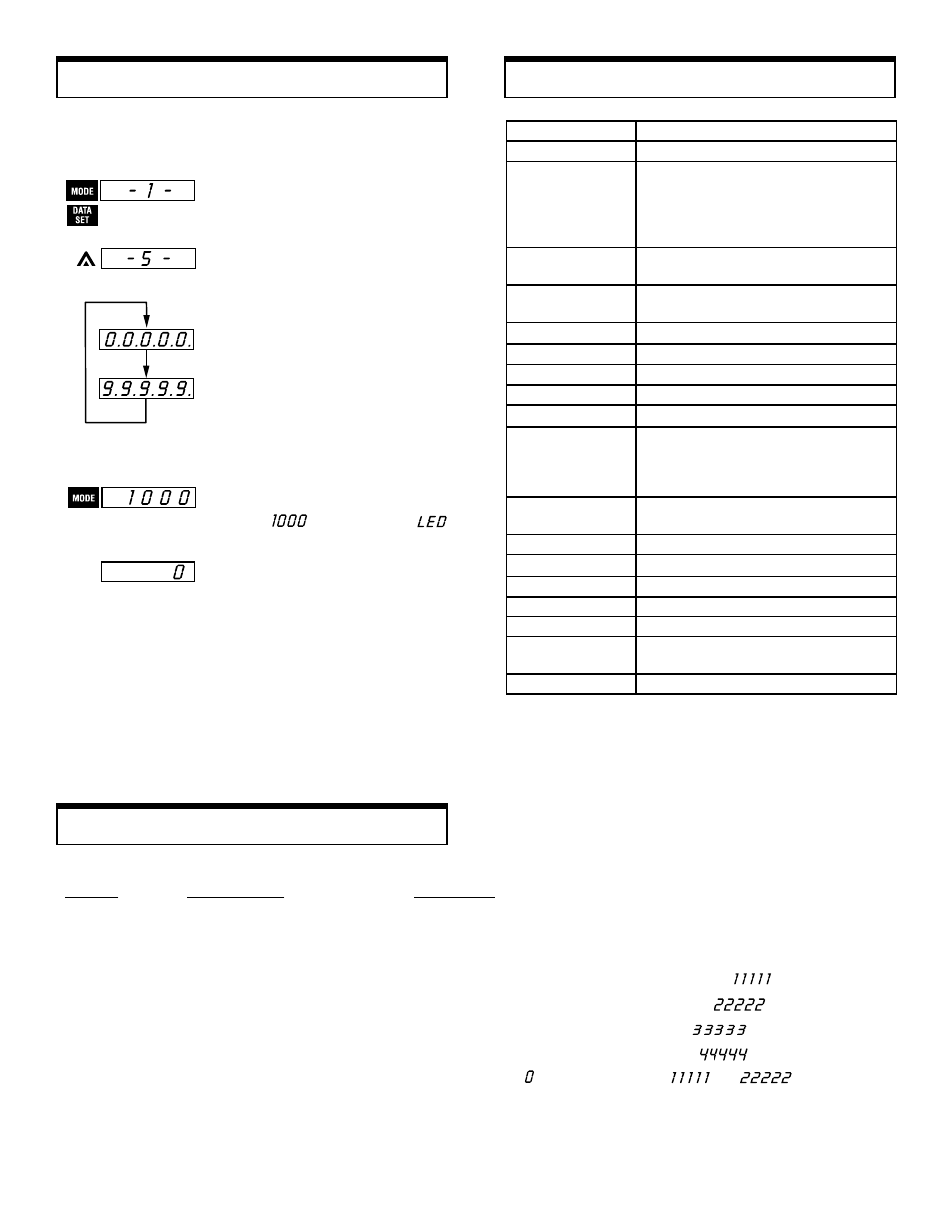 Mode 5: self t, Mode 5: self t mode 5: self test est est est est, Specifications | Error codes | SHIMPO DT-5TP User Manual | Page 8 / 8